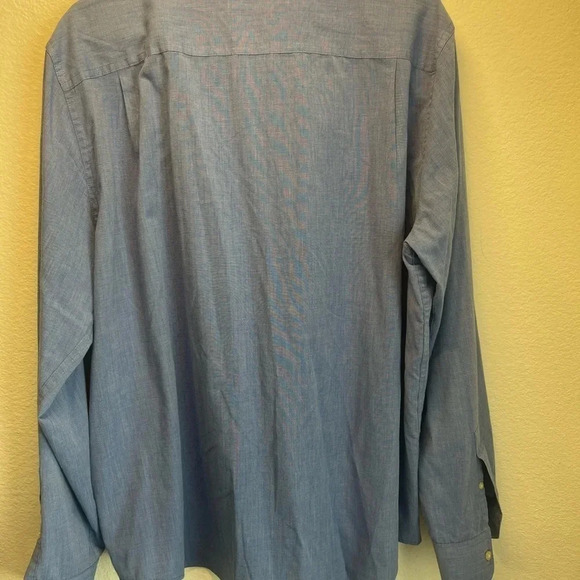 Chaps Mens custom fit size xxl long sleeve button up blue Oxford - Picture 4 of 5